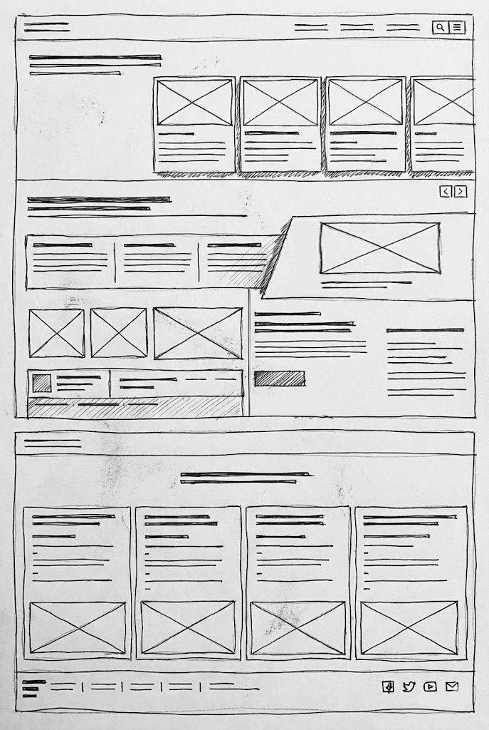 IDFC career site — paper wireframes